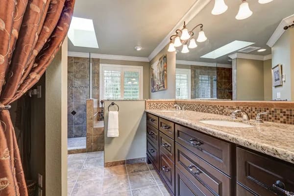 Diverse California buyers appreciating different bathroom features from tech to sustainability to luxury